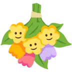 upside-down face + bouquet