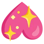 upside-down face + sparkling heart