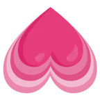 upside-down face + growing heart
