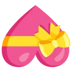 upside-down face + heart with ribbon