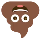 upside-down face + pile of poo