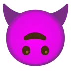 upside-down face + smiling face with horns