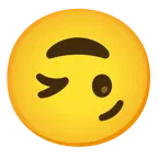 upside-down face + winking face