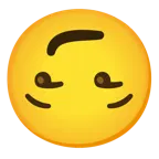 upside-down face + smirking face