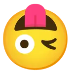 upside-down face + winking face with tongue