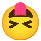 upside-down face + squinting face with tongue
