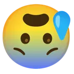 upside-down face + anxious face with sweat