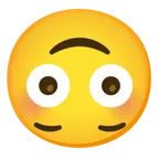 upside-down face + flushed face