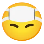upside-down face + face with medical mask