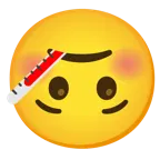 upside-down face + face with thermometer