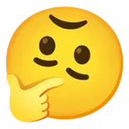 upside-down face + thinking face