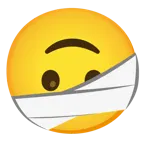 upside-down face + face with head-bandage