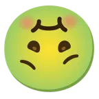 upside-down face + nauseated face