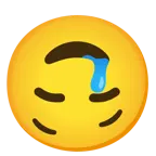 upside-down face + drooling face