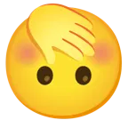 upside-down face + face with hand over mouth