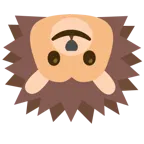 upside-down face + hedgehog