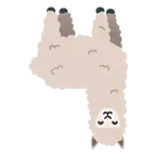 upside-down face + llama