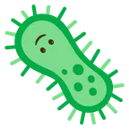 upside-down face + microbe