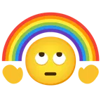faccina con occhi al cielo + arcobaleno