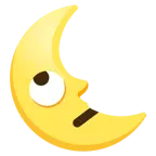 faccina con occhi al cielo + faccina ultimo quarto di luna