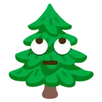 faccina con occhi al cielo + albero sempreverde