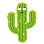 faccina con occhi al cielo + cactus