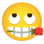 faccina con occhi al cielo + rosa