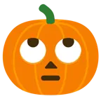 faccina con occhi al cielo + zucca di Halloween