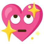 faccina con occhi al cielo + cuore che luccica