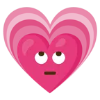 faccina con occhi al cielo + cuore che cresce