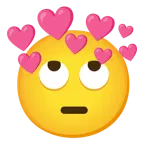 faccina con occhi al cielo + cuore con freccia