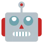 faccina con occhi al cielo + faccina di robot