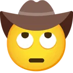 faccina con occhi al cielo + faccina con cappello da cowboy