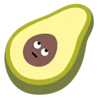 faccina con occhi al cielo + avocado