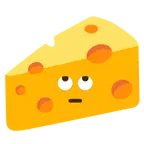 faccina con occhi al cielo + fetta di formaggio