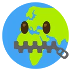 faccina con bocca con cerniera + Europa e Africa