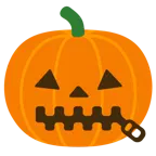 faccina con bocca con cerniera + zucca di Halloween