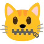 faccina con bocca con cerniera + muso di gatto
