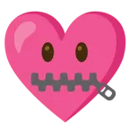 faccina con bocca con cerniera + cuore con fiocco