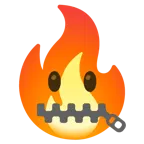faccina con bocca con cerniera + fuoco