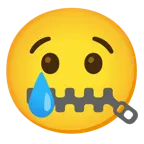 faccina con bocca con cerniera + faccina che piange