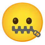 faccina con bocca con cerniera + faccina imbronciata con bocca aperta