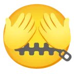 faccina con bocca con cerniera + non vedo