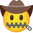 faccina con bocca con cerniera + faccina con cappello da cowboy