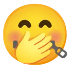 faccina con bocca con cerniera + faccina con mano sulla bocca