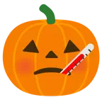 faccina con termometro + zucca di Halloween