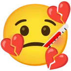 faccina con termometro + cuore infranto
