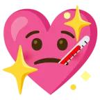 faccina con termometro + cuore che luccica
