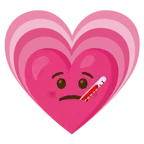 faccina con termometro + cuore che cresce