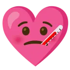 faccina con termometro + cuore con fiocco